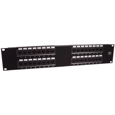 2 HE, 19", Cat 6, UTP Patchpanel, 32- Port RJ45