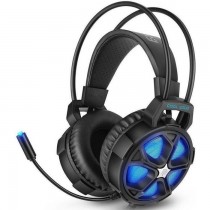 EasySMX COOL2000-BLUE Over-ear gaming headset mit Mikro, LED schwarz/blau