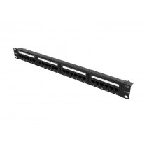 1 HE, Patchpanel, 24 ports Unshielded twisted pair (UTP) CAT 6, für 19" racks