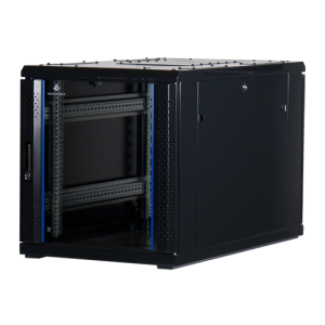12 HE 19" Serverschrank mit Glastür, niedrige Bauhöhe zum Aufstellen unter Schreibtischen (BxTxH) 600x1000x634mm