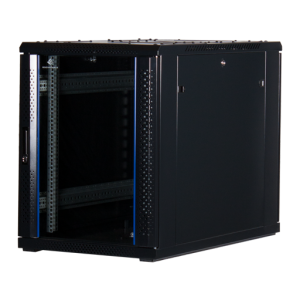 15 HE 19" Serverschrank mit Glastür, niedrige Bauhöhe zum Aufstellen unter Schreibtischen (BxTxH) 600x1000x769mm