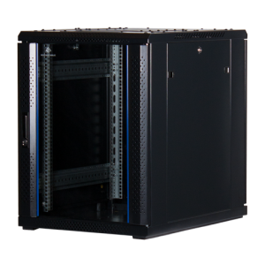 15 HE, 19" Serverschrank mit Glastür,  niedrige Bauhöhe zum Aufstellen unter Schreibtischen (BxTxH)600x800x769mm